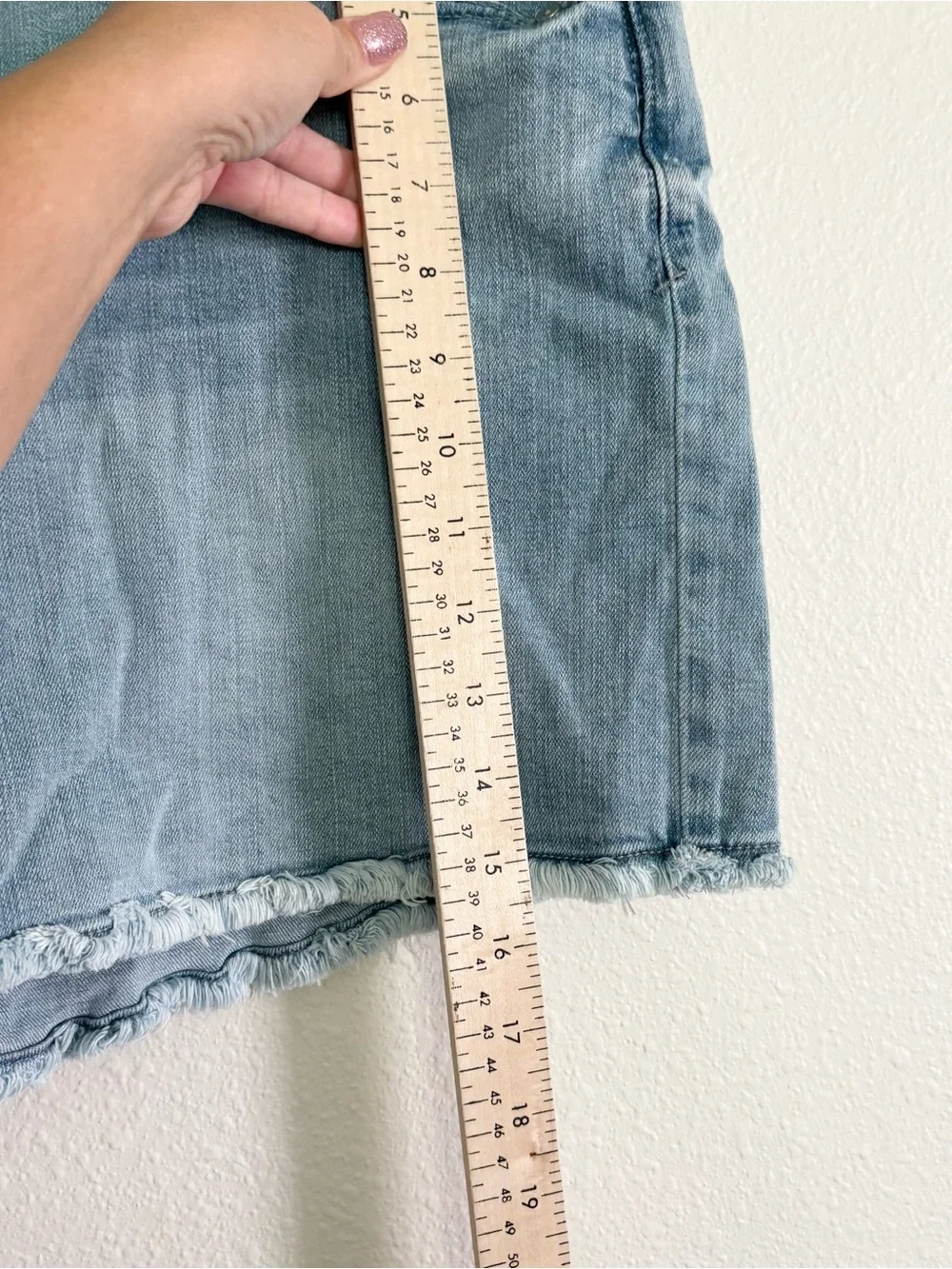 Democracy Ab Solution Jean Shorts Womens Size 16 High Rise Stretch Light Wash